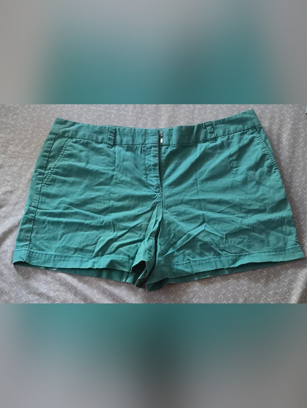 LOFT Teal Cotton Bermuda Shorts